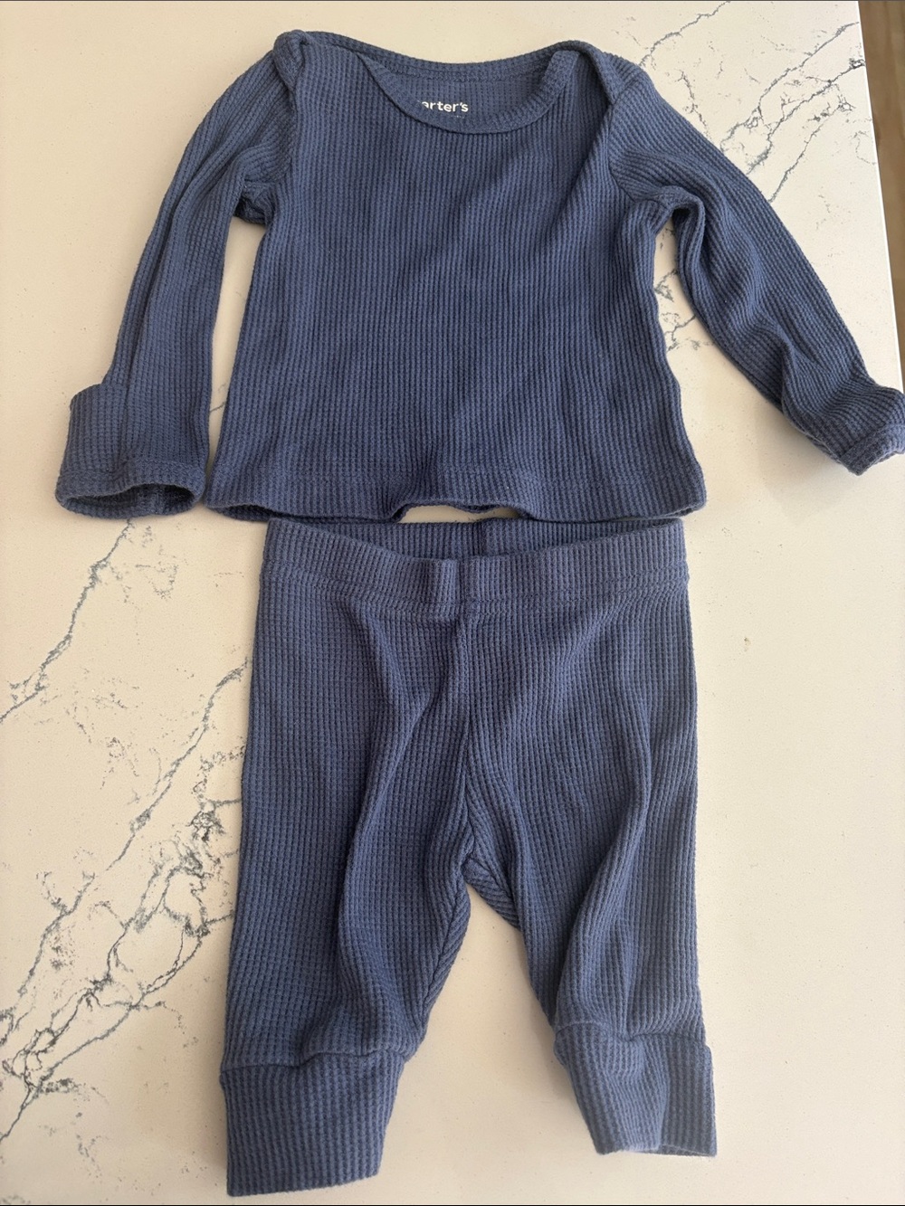 Carter's Navy Blue Waffle Two-Piece Set